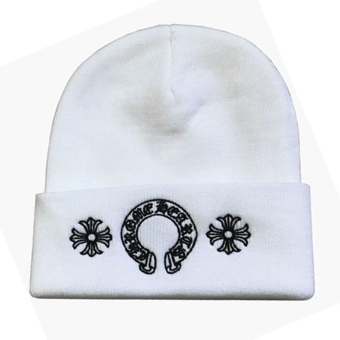 Chrome Hearts Beanie Three Flowers White