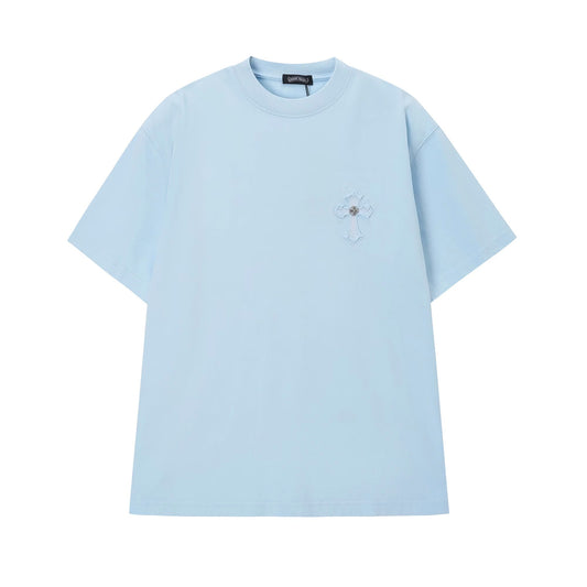 Chrome Hearts Sky Blue Cross Patch T-Shirt