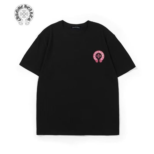 Chrome Hearts Black Pink Horseshoe Graphic Tee