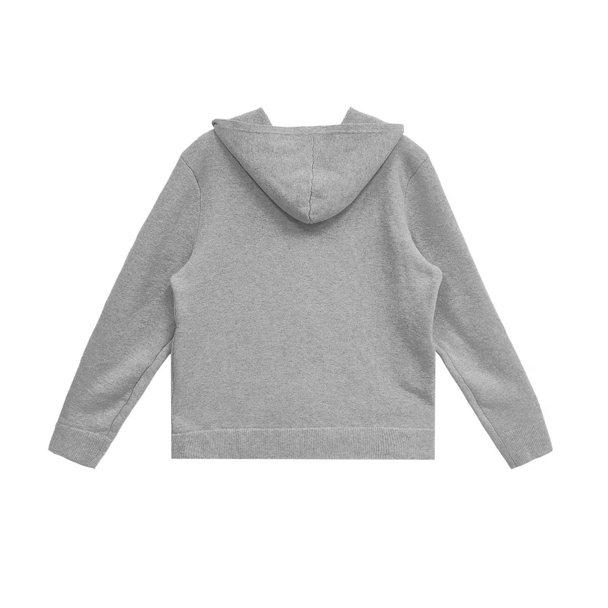 Chrome Hearts Zip Up Hoodie Cashmere Embroidered Grey