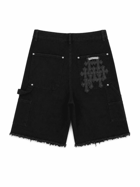 Chrome Hearts Tonal Cross Denim Shorts