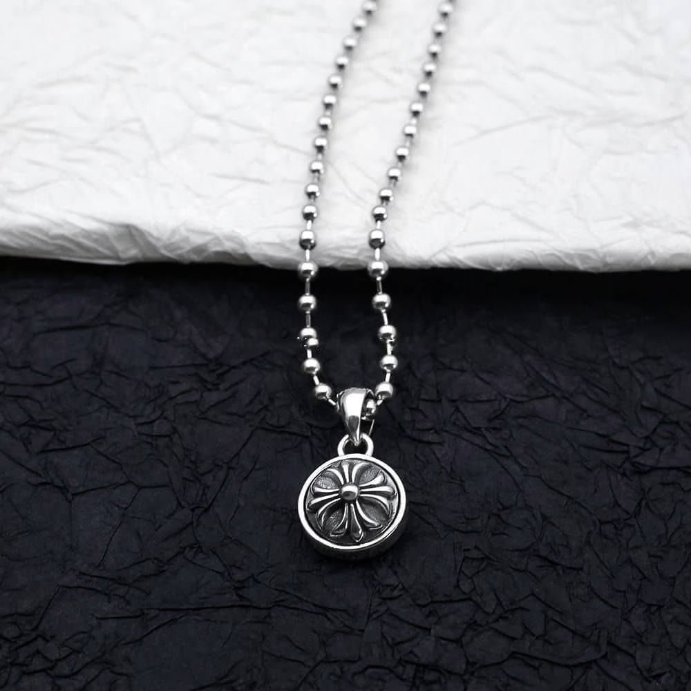 Chrome Hearts Plus Round Silver Necklace