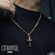 22K Gold Cross Baby Fat Charm