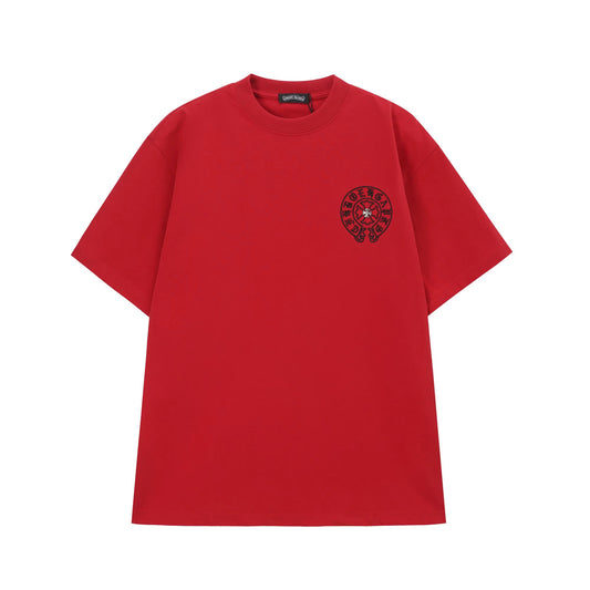 Chrome Hearts Red Black Gothic Circle T-Shirt