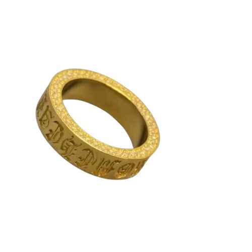 Chrome Hearts Gold Gothic Script Ring