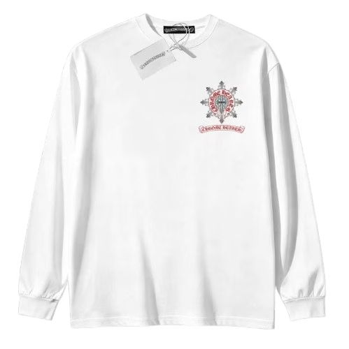 Chrome Hearts Gothic Cross White Long Sleeve