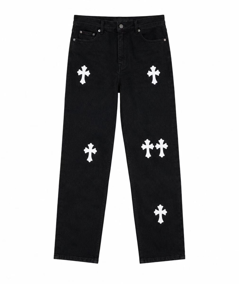 Chrome Hearts Black White Label Jeans