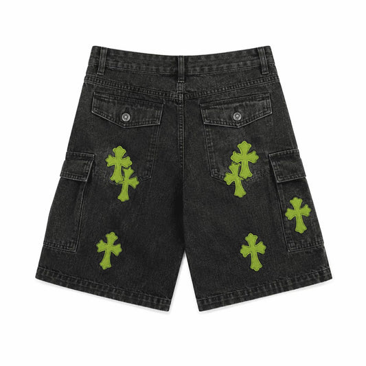 Chrome Hearts Camo Neon Cross Cargo Shorts