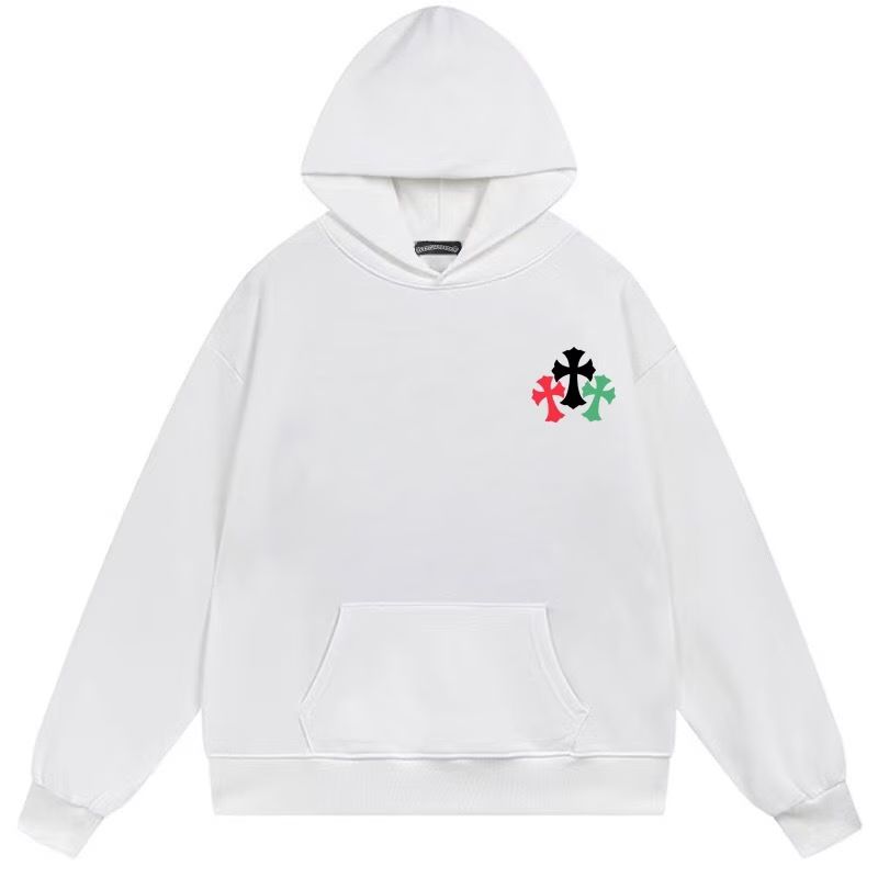 Chrome Hearts Multicolor Cross Logo White Hoodie