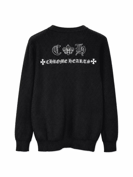 Chrome Hearts Cross Patch Waffle Knit Cardigan