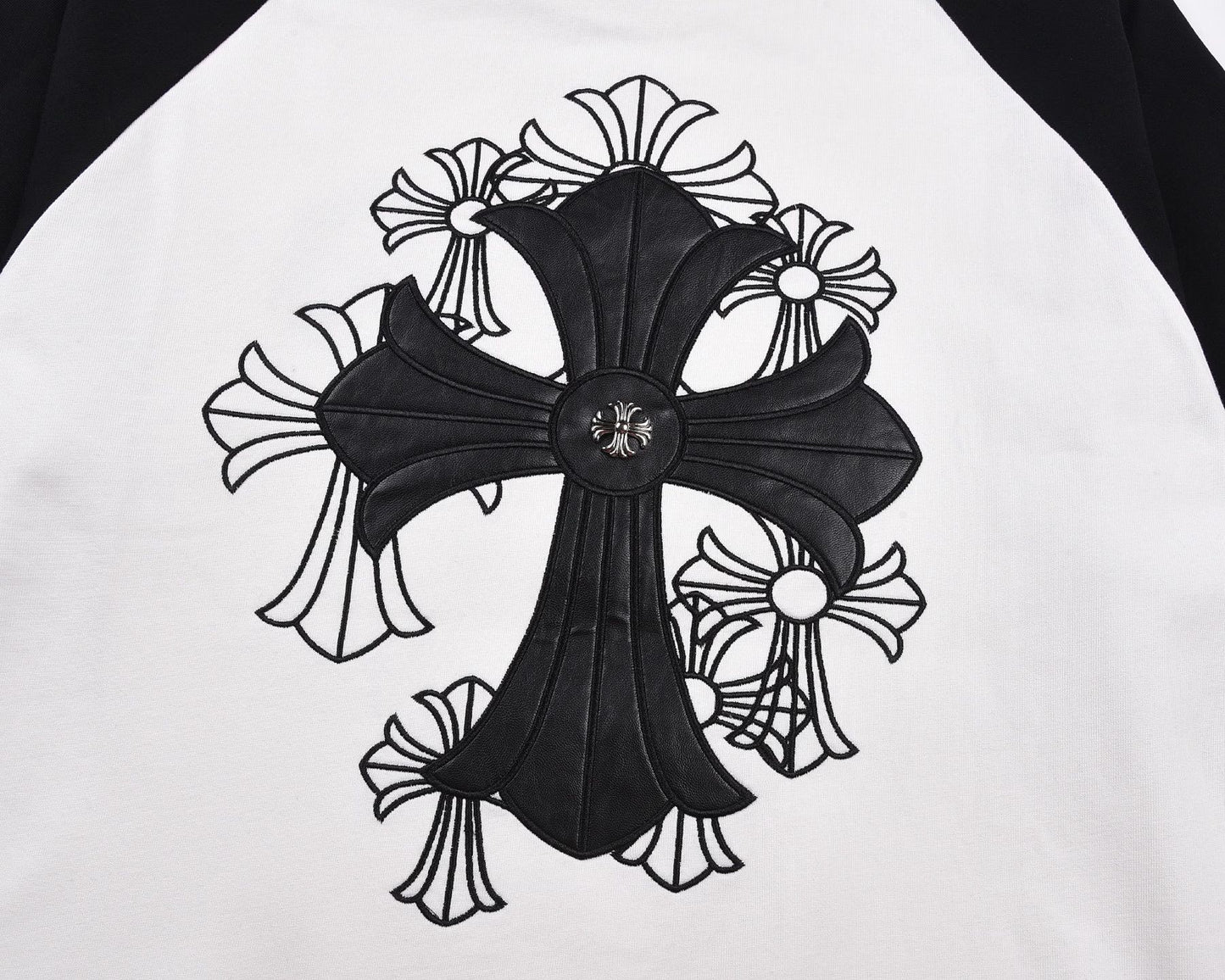Chrome Hearts White Black Cross Raglan T-Shirt