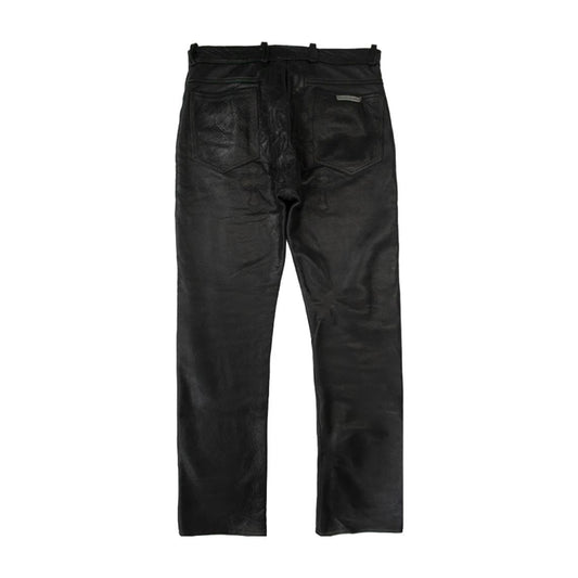 Chrome Heart Leather Fleur Knee Pants