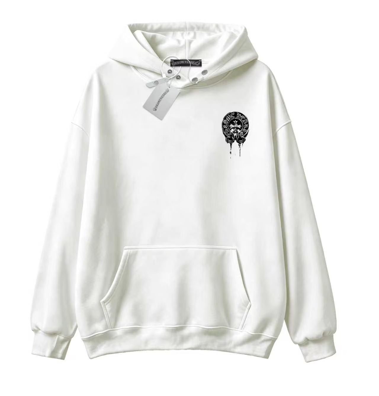 Chrome Hearts Horseshoe Cross White Hoodie