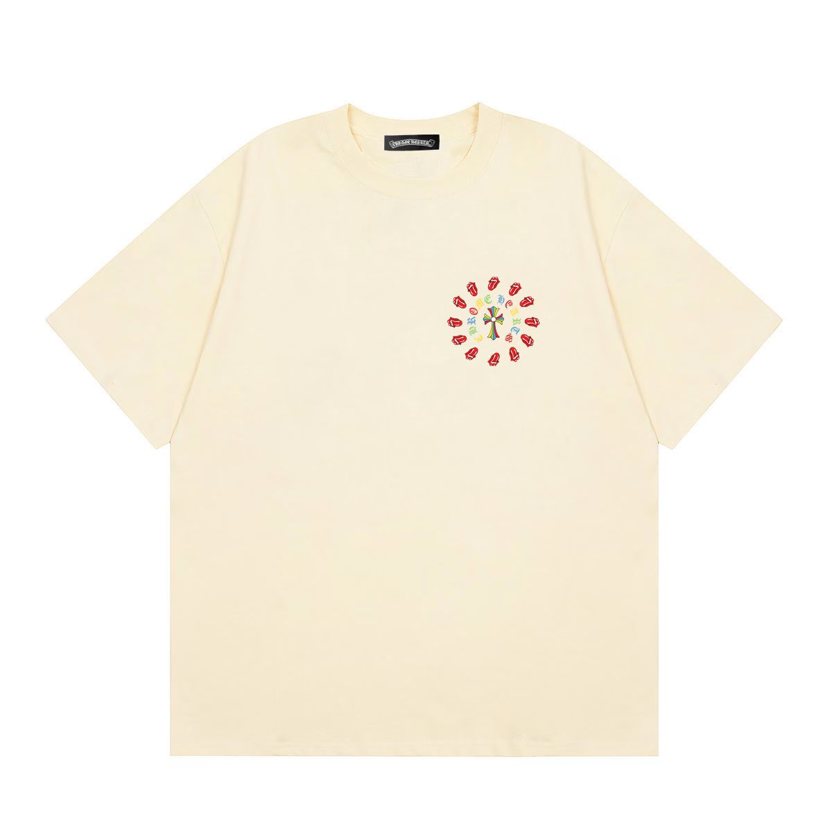 Chrome Hearts Lips Cross T-Shirt Cream