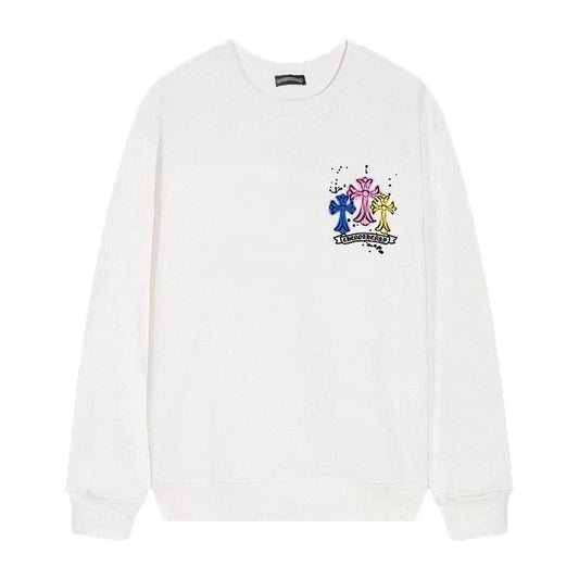 Chrome Hearts Neon Trinity Cross Long Sleeve Tee White