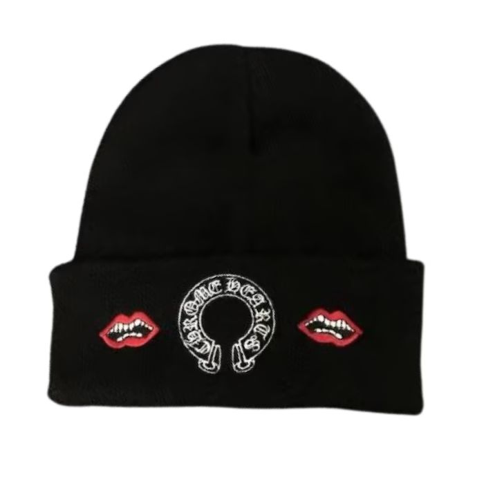 Chrome Hearts Beanie Red Lip Black