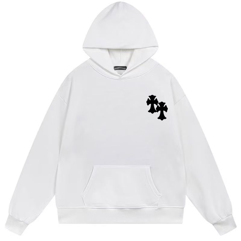 Chrome Hearts Horseshoe Cross Logo White Hoodie