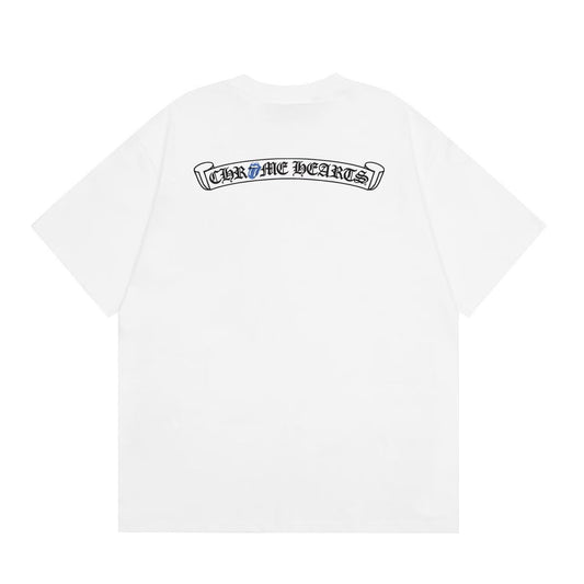 Chrome Hearts Blue Tongue Logo T-Shirt