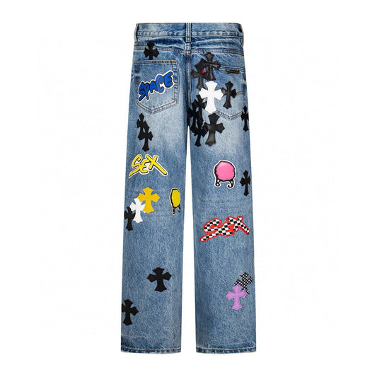 Chrome Hearts Graphic Patch Cross Jeans