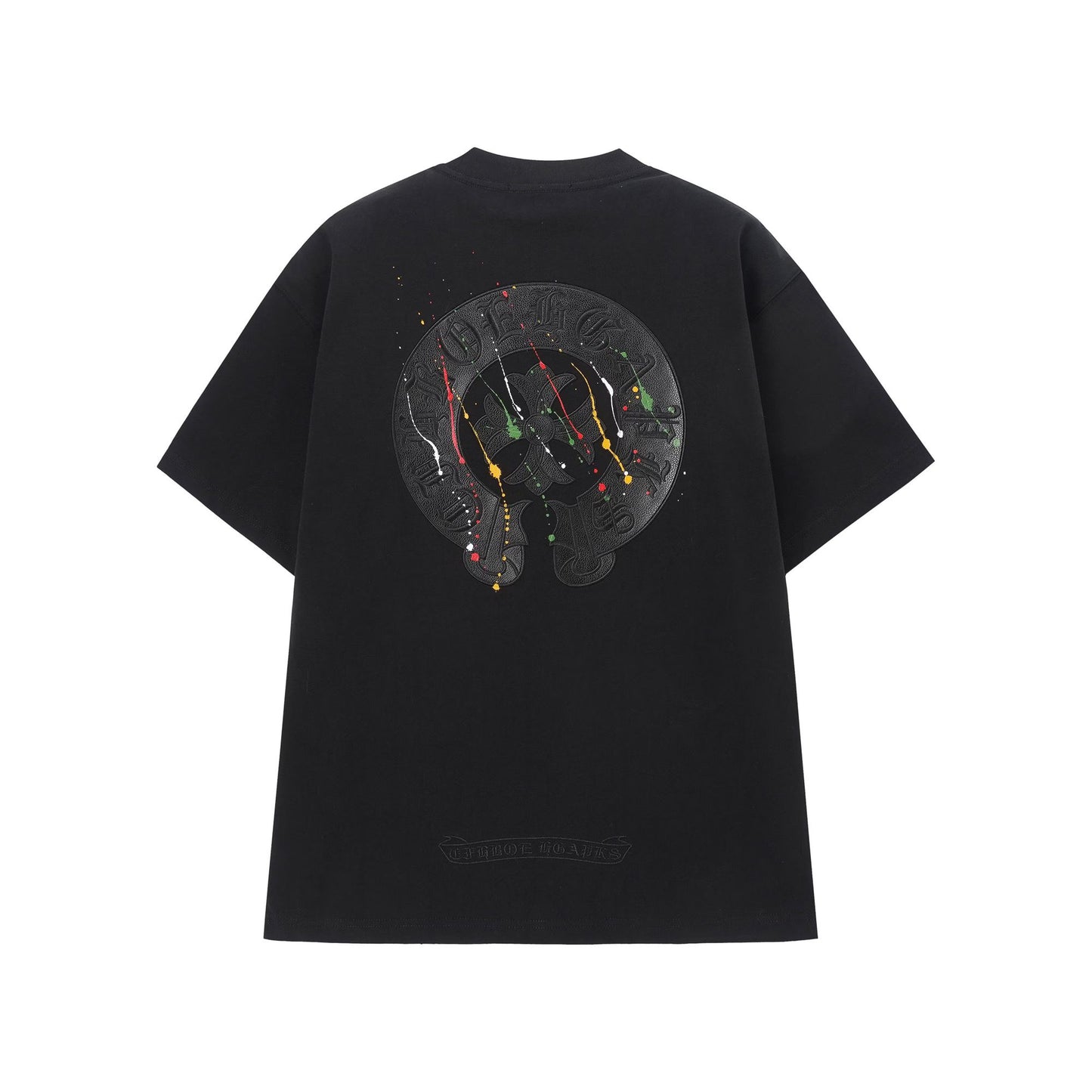Chrome Hearts Black Paint Splash Cross T-Shirt