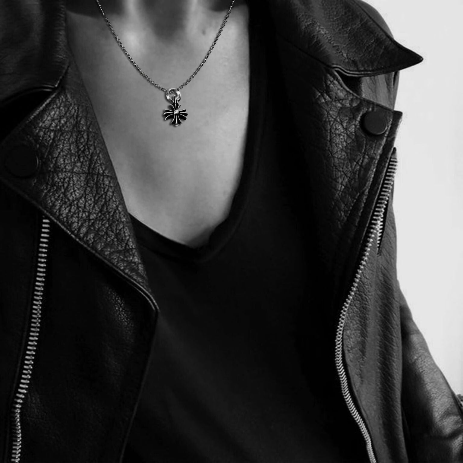 Double Chrome Hearts Plus Charm