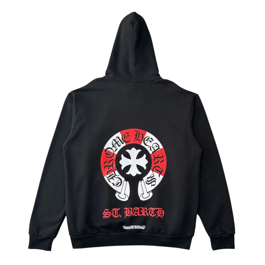 Red and Black Chrome Hearts Hoodie