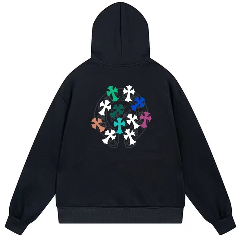 Chrome Hearts Multicolor Cross Logo Black Hoodie