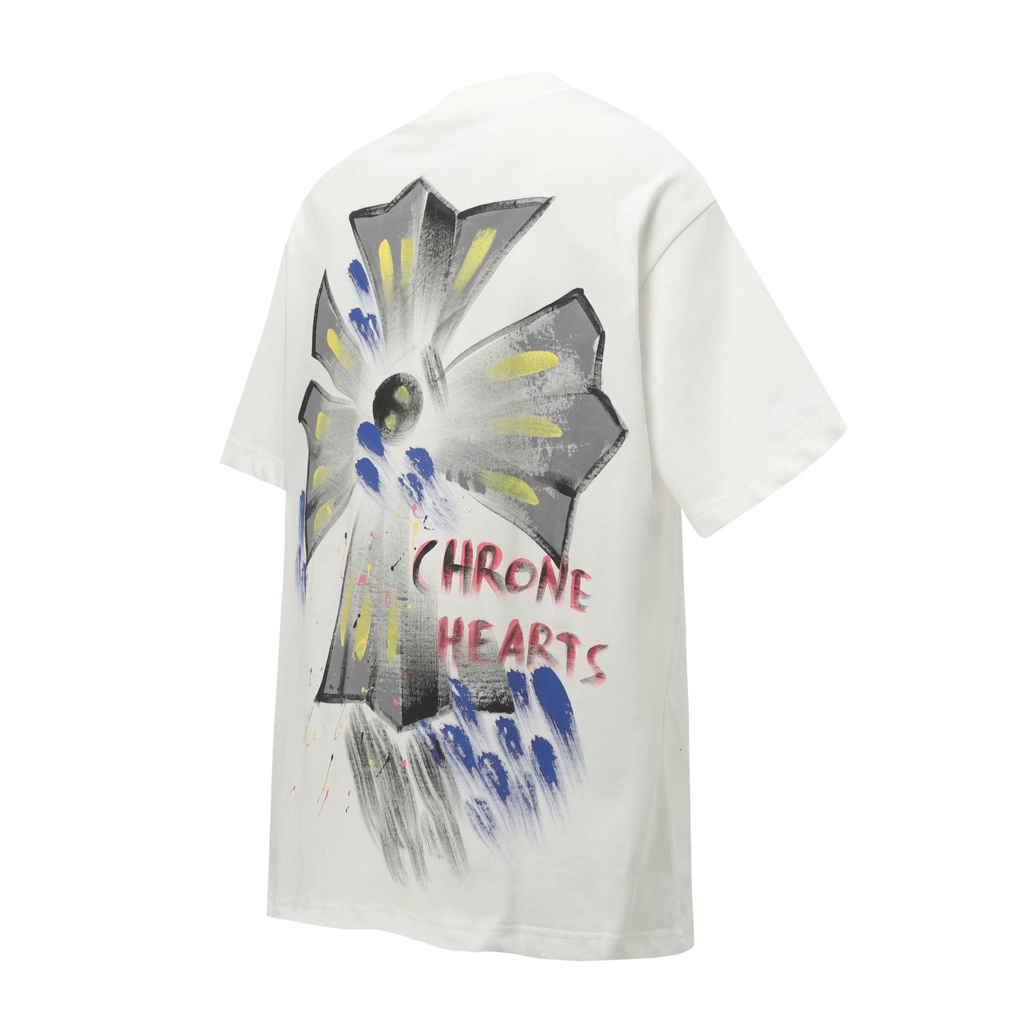 Chrome Hearts Paint Splatter Cross T-Shirt White