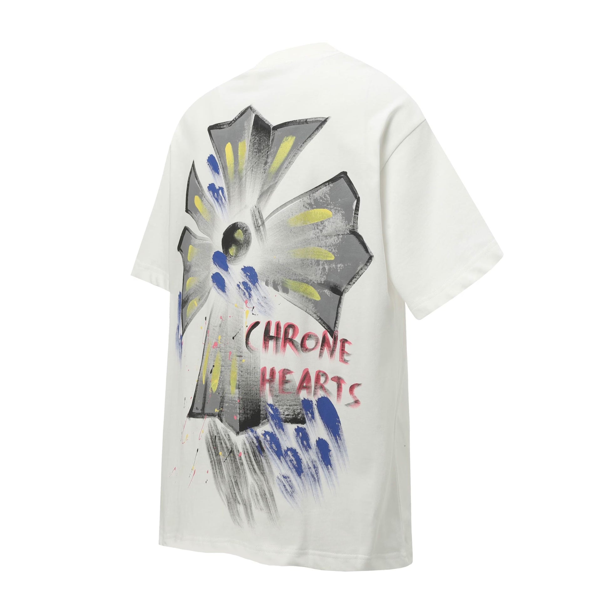 Chrome Hearts Paint Splatter Cross T-Shirt White