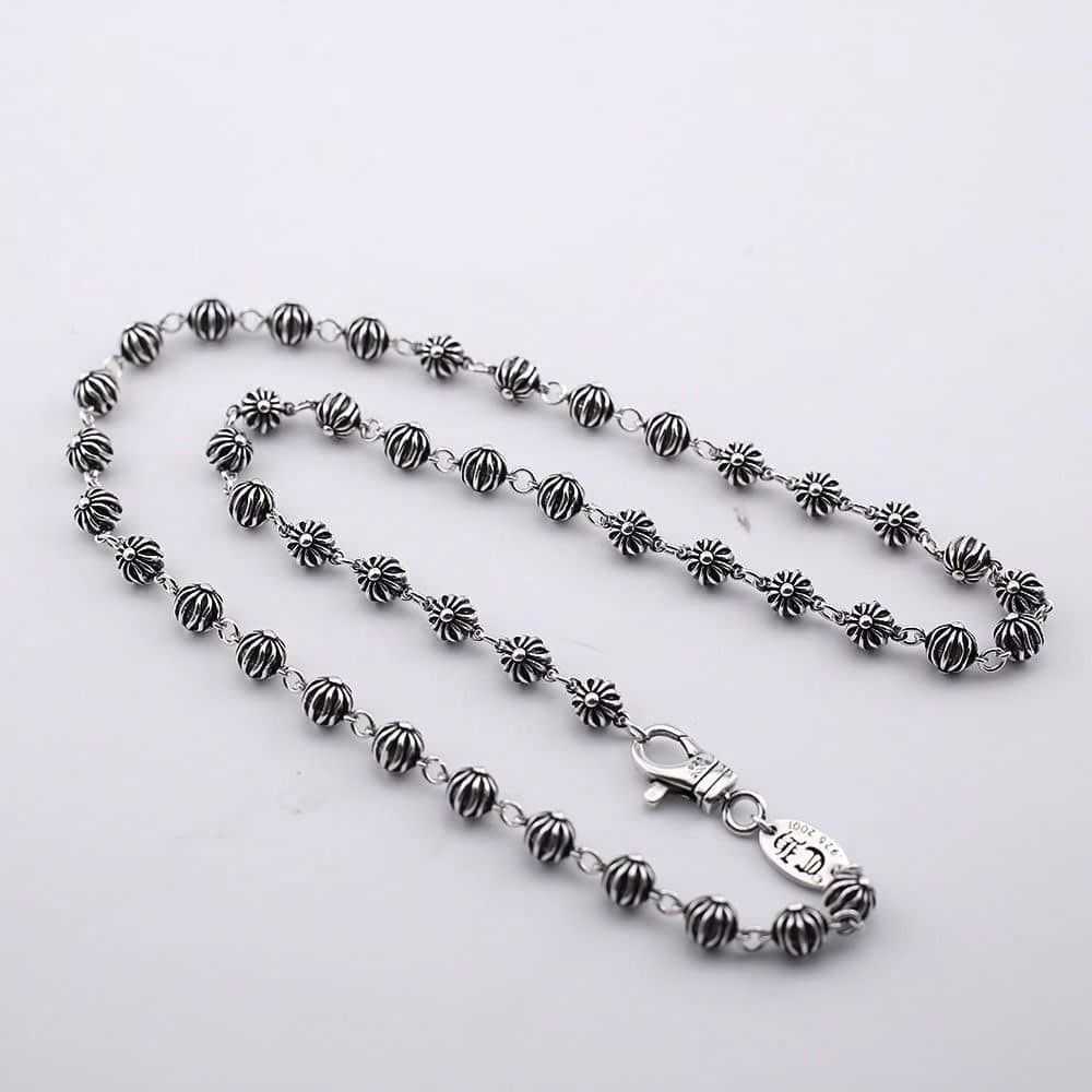 Chrome Hearts Floral Bead Chain Necklace