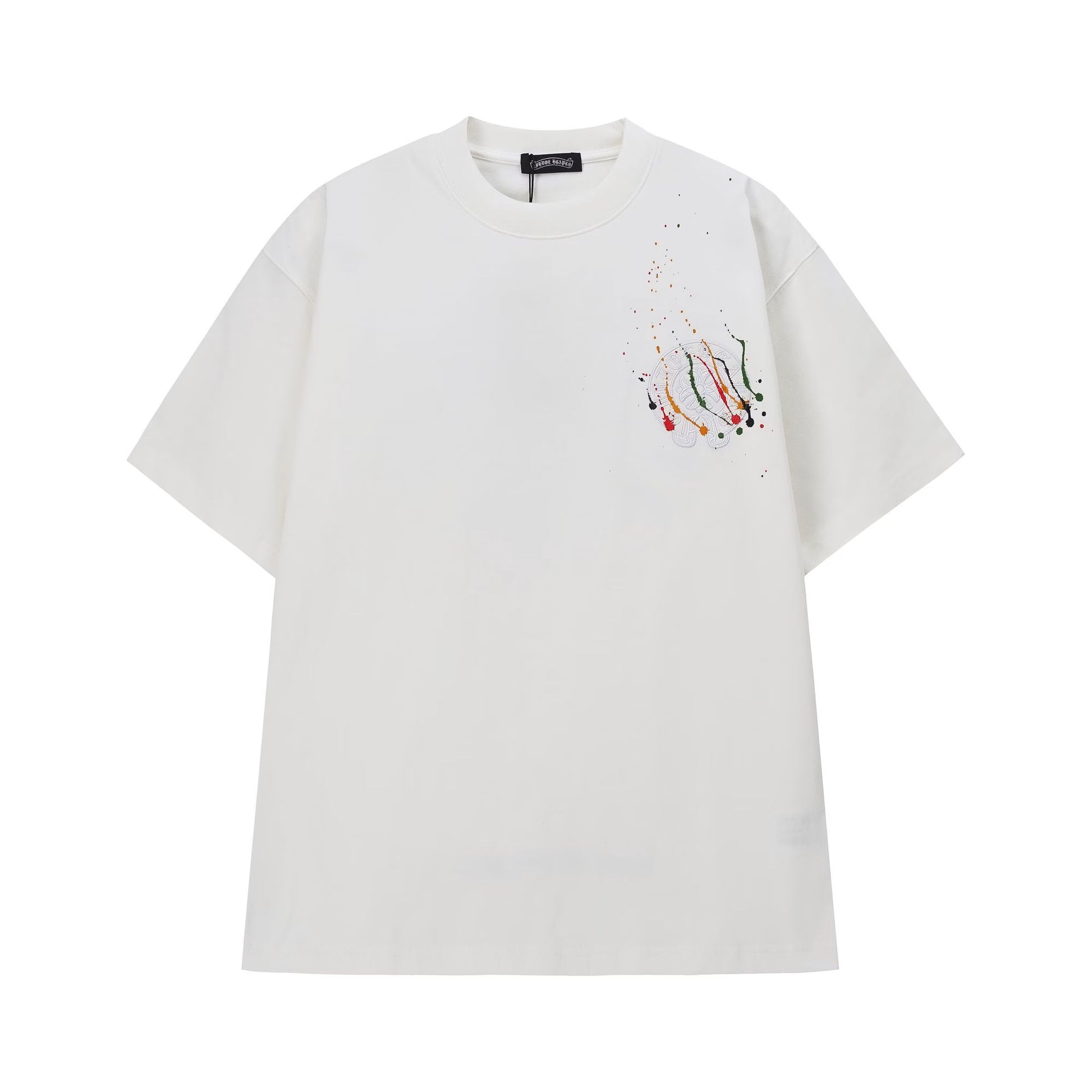 Chrome Hearts White Paint Drip Cross T-Shirt
