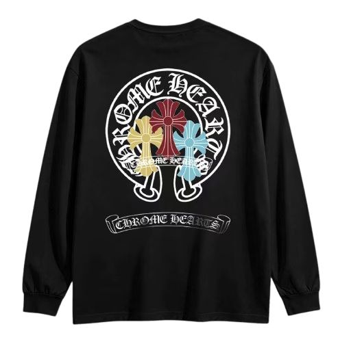 Chrome Hearts Triple Cross Black Long Sleeve T-Shirt