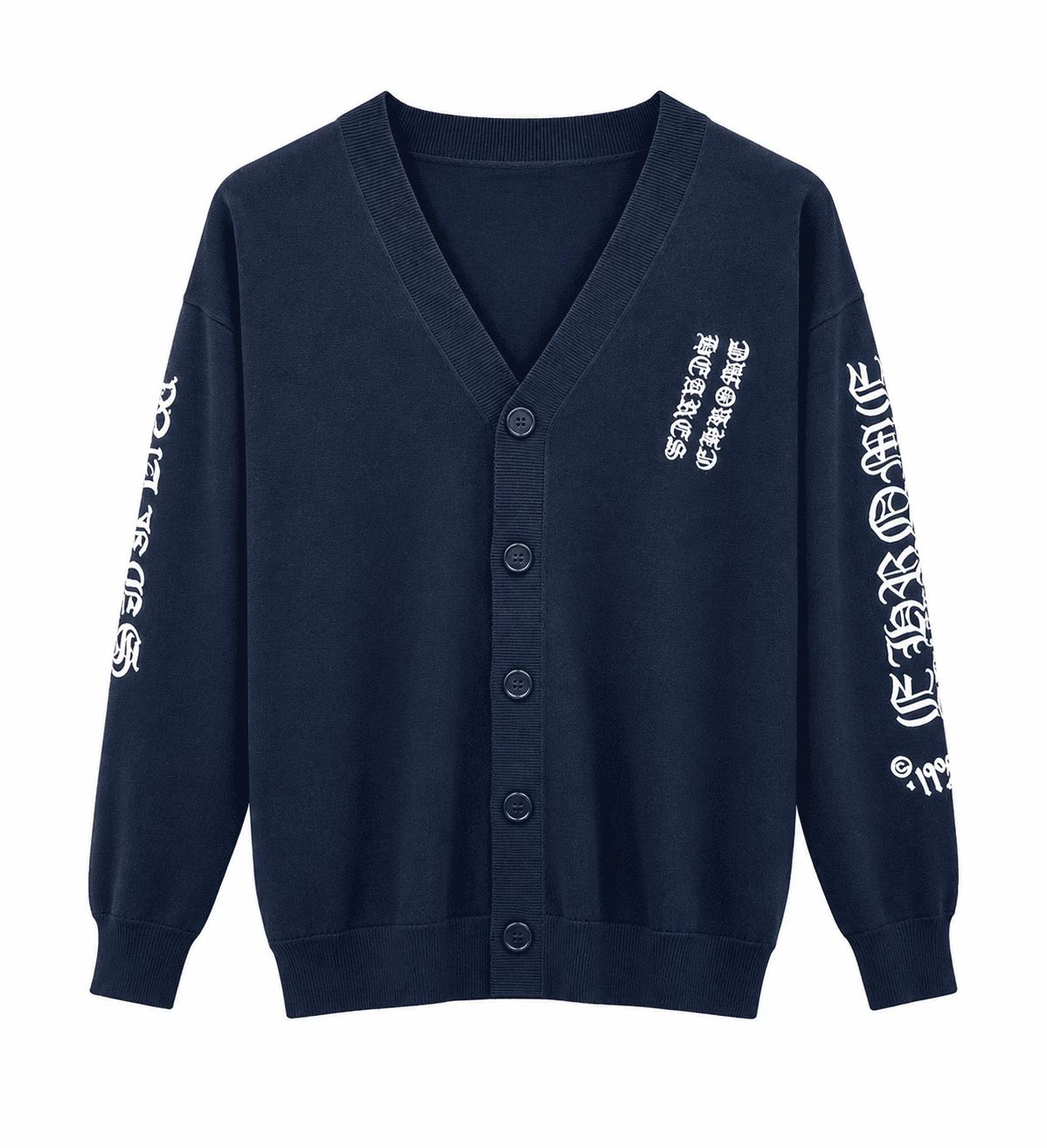 Chrome Hearts Gothic Script Sleeve Knit Cardigan