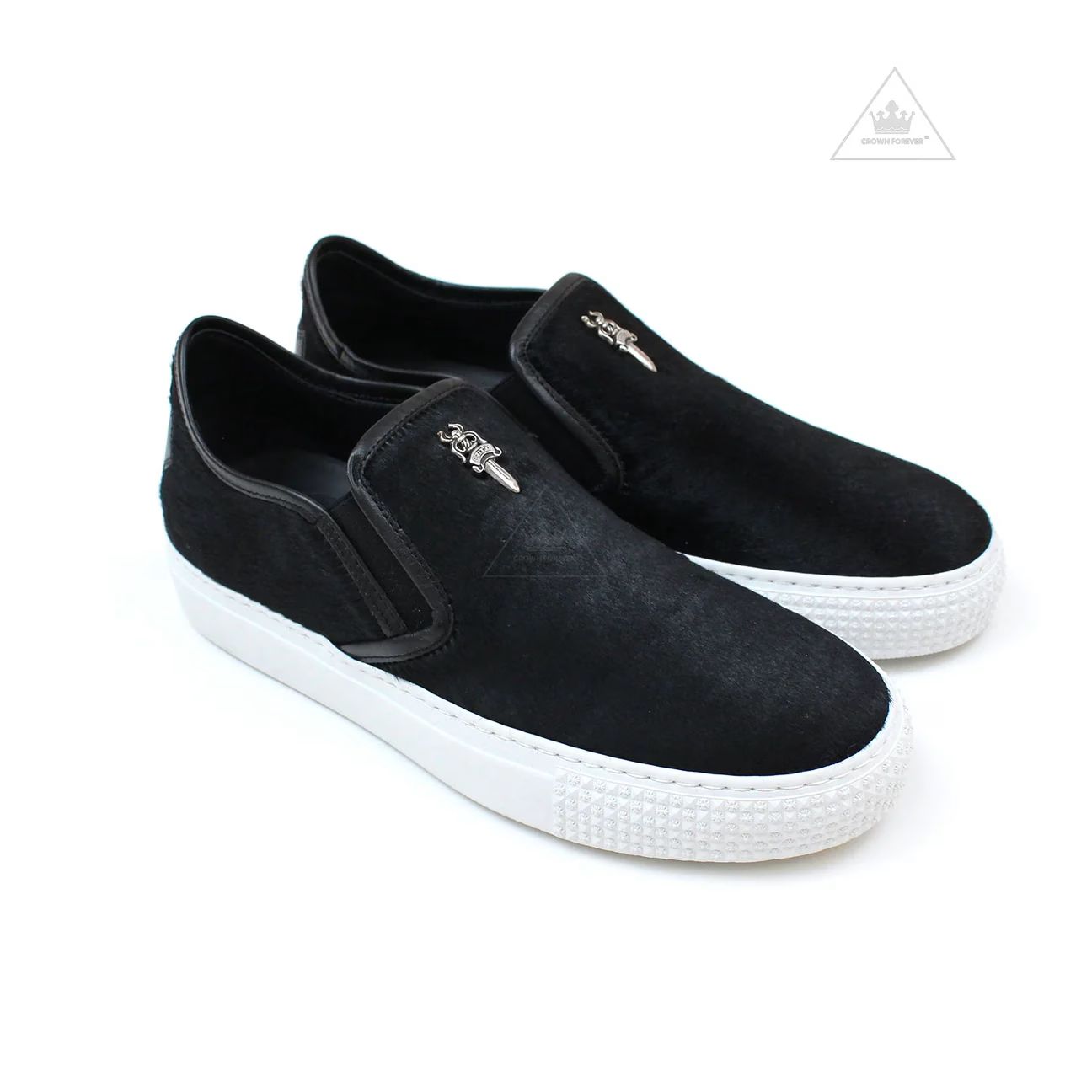 Chrome Hearts Dagger Slip On Horse Hair Shoe