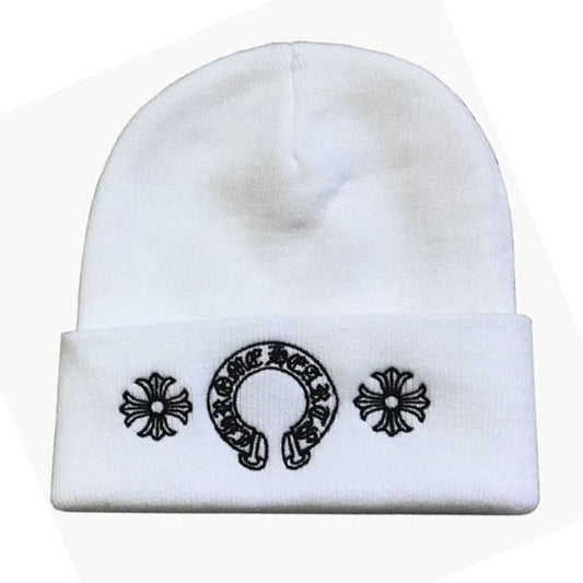 Chrome Hearts Beanie Three Flowers White