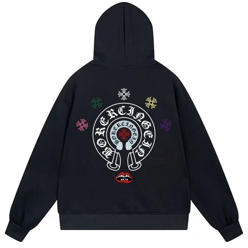 Chrome Hearts Multicolor Horseshoe Hoodie Black