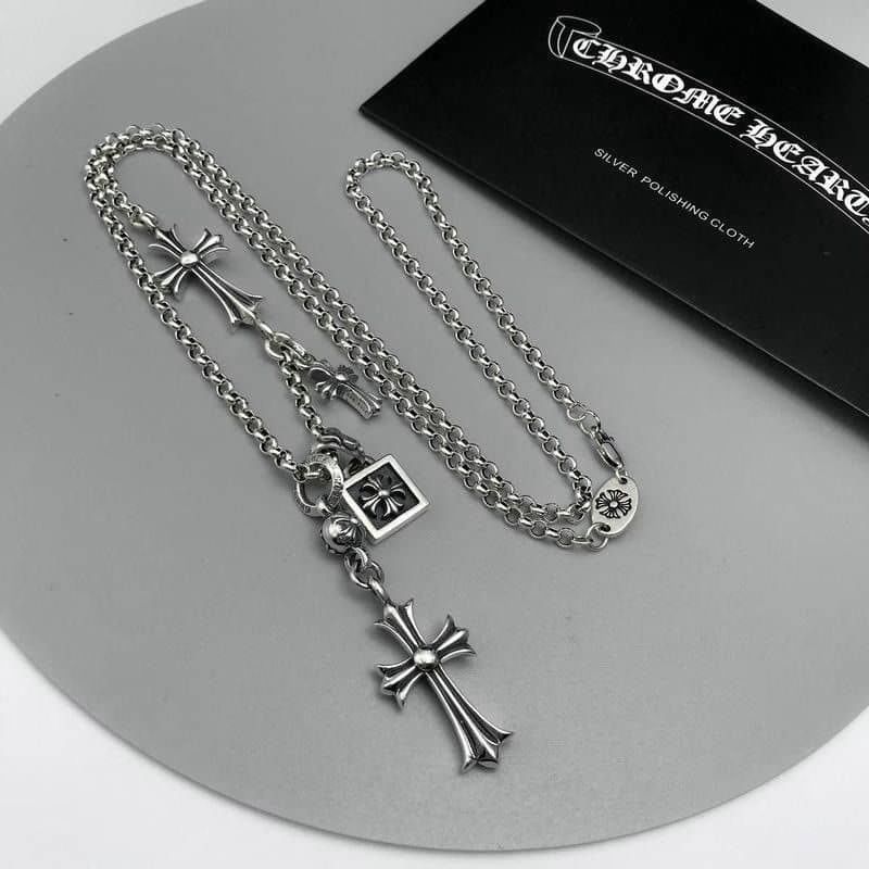 Chrome Hearts Multi Cross Charm Necklace