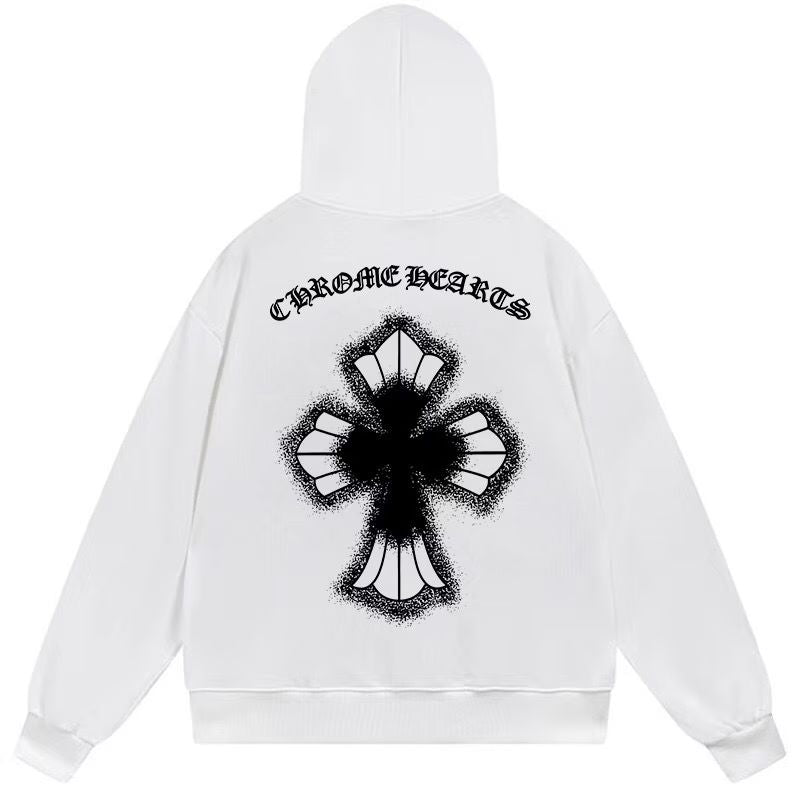 Chrome Hearts Gothic Cross Hoodie White