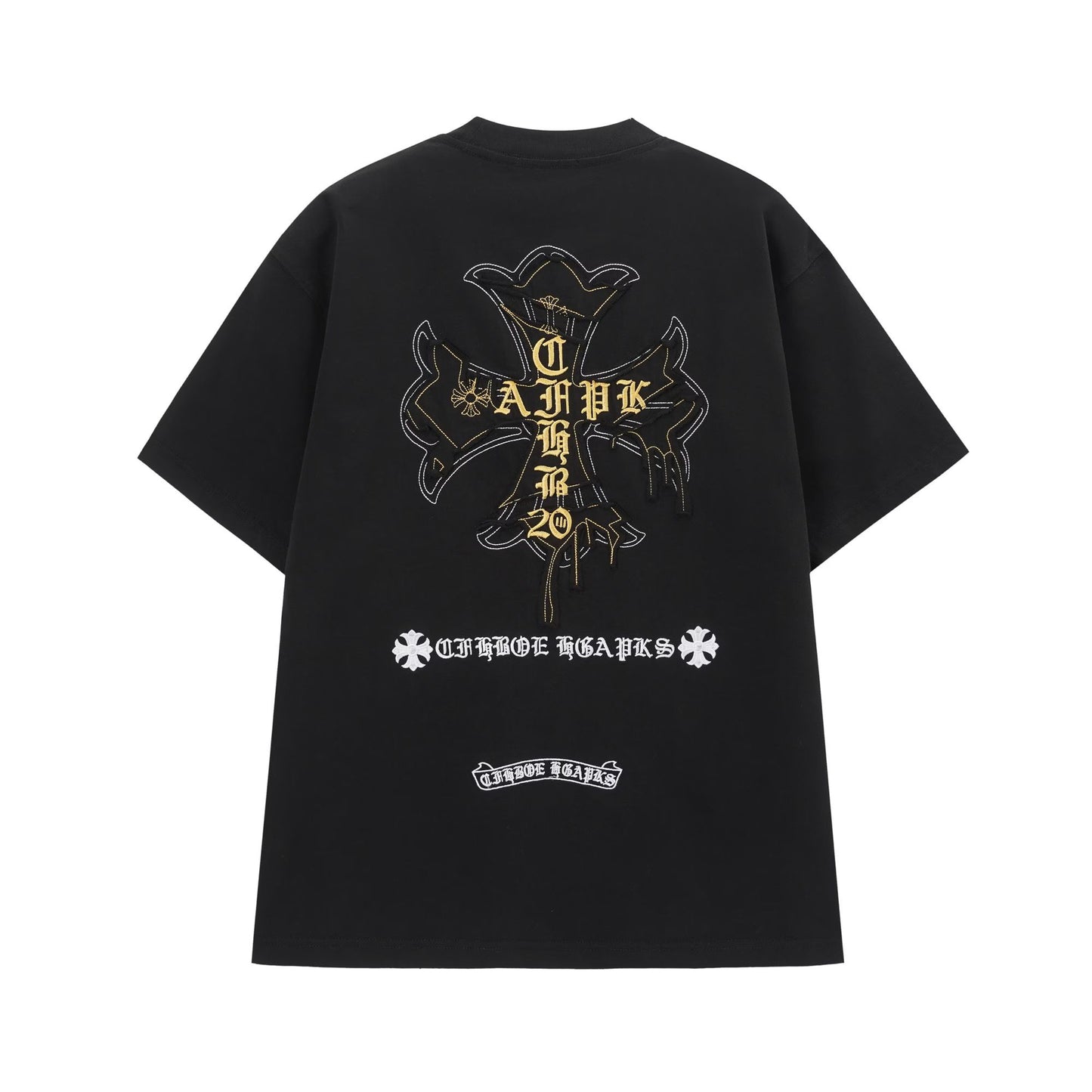 Chrome Hearts Black Cemetery Cross Logo T-Shirt