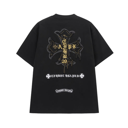 Chrome Hearts Black Cemetery Cross Logo T-Shirt