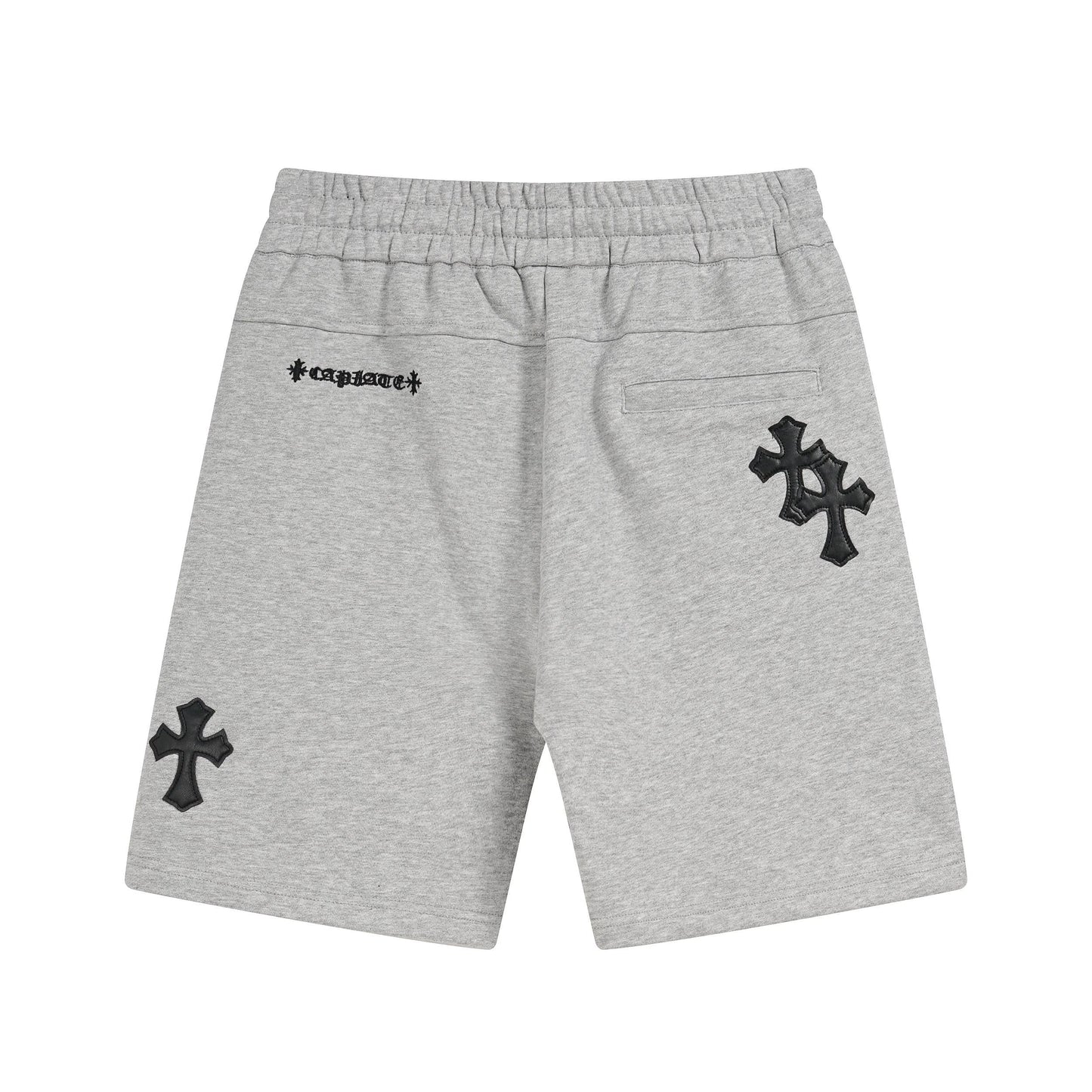 Chrome Hearts Grey Black Cross Patch Sweat Shorts