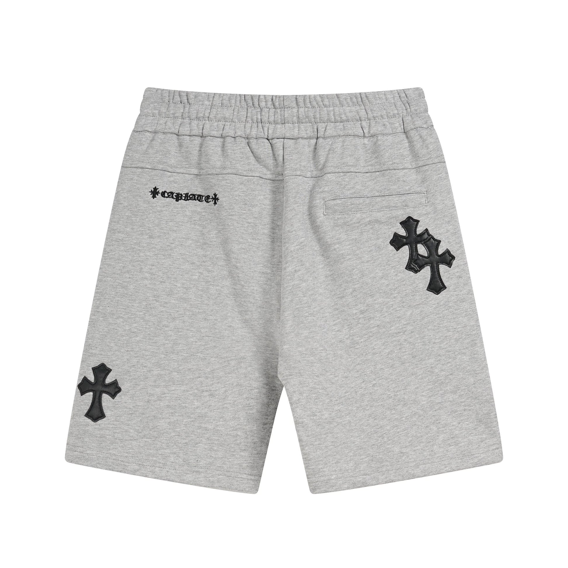 Chrome Hearts Grey Black Cross Patch Sweat Shorts