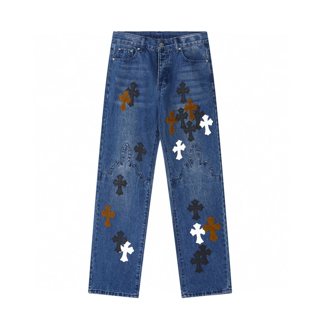 Lemandik Straight Leg Jeans Cross Patch