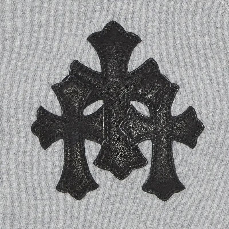 Chrome Hearts Triple Leather Cross Zip Up Hoodie