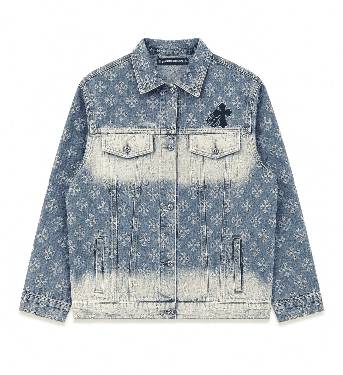 Chrome Hearts Cross Monogram Washed Denim Jacket