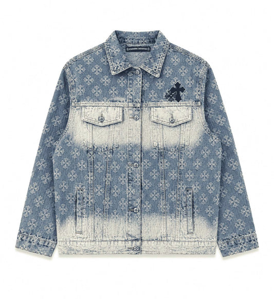 Chrome Hearts Cross Monogram Washed Denim Jacket