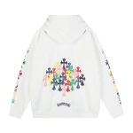 Chrome Hearts Multi Color Cross Cemetery Hoodie White