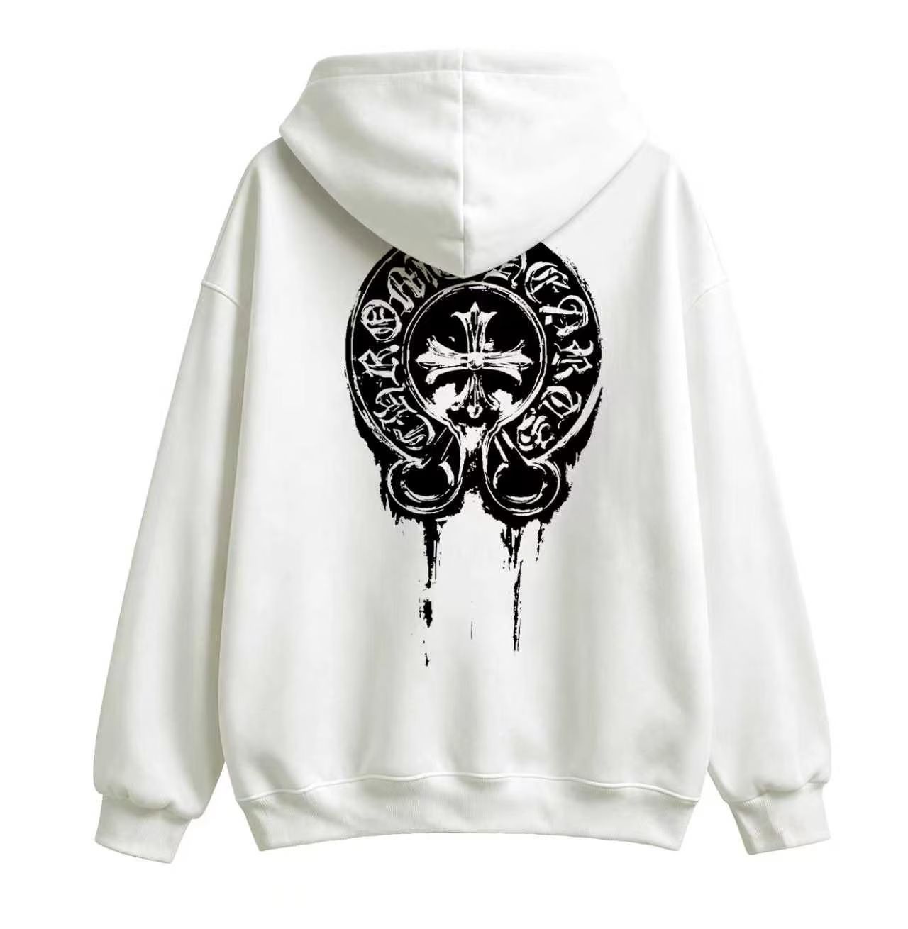 Chrome Hearts Horseshoe Cross White Hoodie
