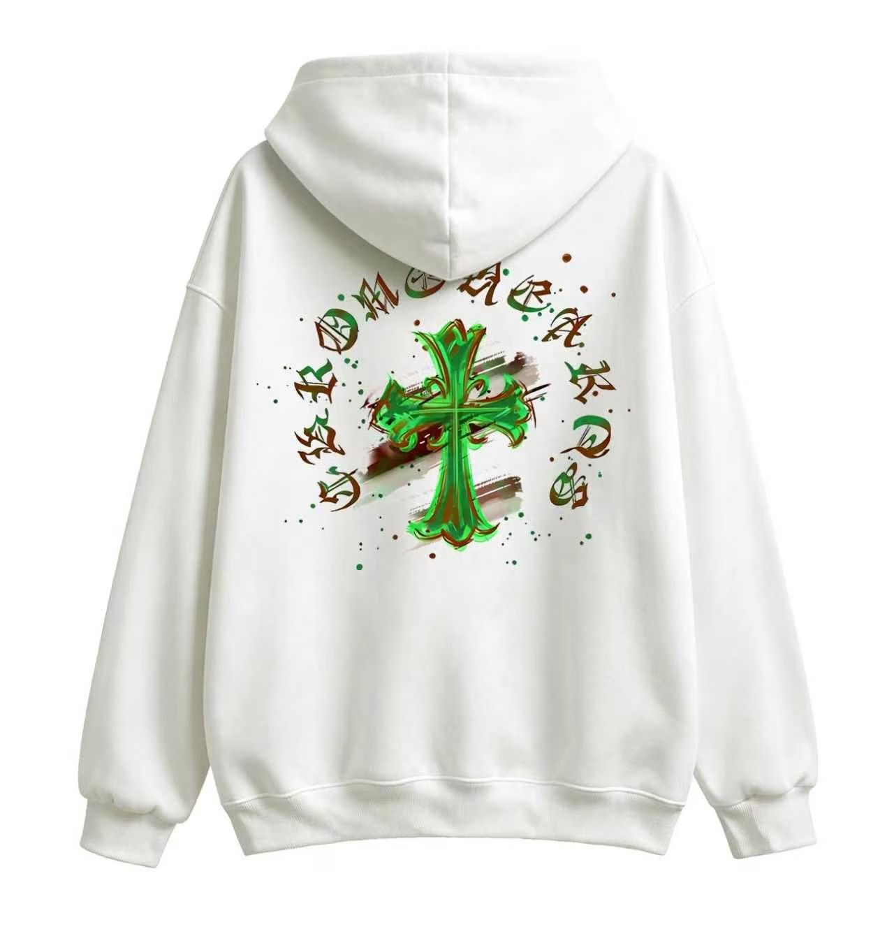 Chrome Hearts Green Cross White Hoodie