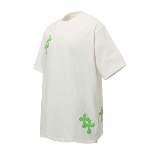 Chrome Hearts White and Green Cross T-Shirt